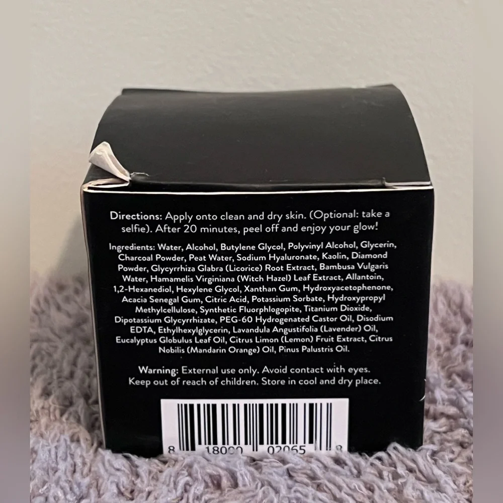 Peach Slices Charcoal Crystal Clarifying Shimmer Peel Off Mask 1.76oz NEW